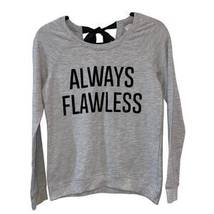 Messy Buns Lazy Days Gray Back Tie Graphic Sweatshirt